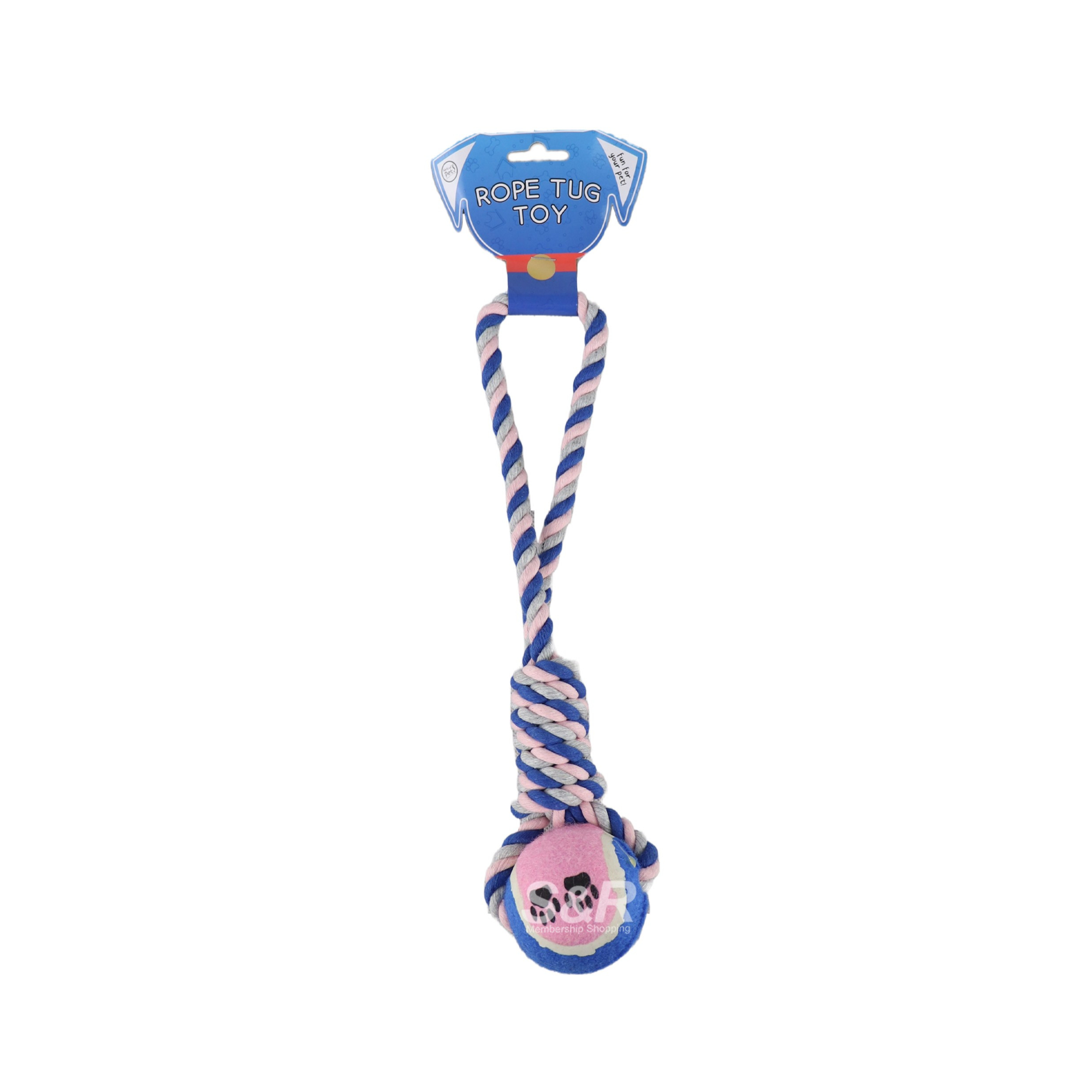 World of Pets Rope Rug Tug With Ball 1pc World of Pets Rope Rug Tug With Ball 1pc